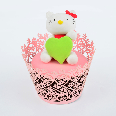 Red Hollow Baby Shower Pearl Paper Cupcake Wrappers Personalized Eco - Friendly
