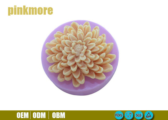 Chrysanthemum Reusable Silicone Cake Molds , Pink Silicone Baking Mould