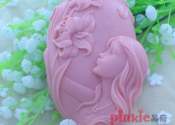 Reusable Girl Flower shaped DIY Silicone Soap Molds For Soap Making