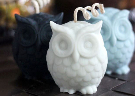 Desktop Decorative Large Owl Shaped Silicone Candle Molds 8.5*6.5*8.5/400g